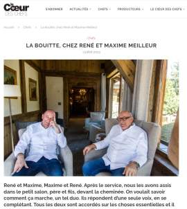 La Bouitte, chez René et Maxime Meilleur - Le coeur des chefs